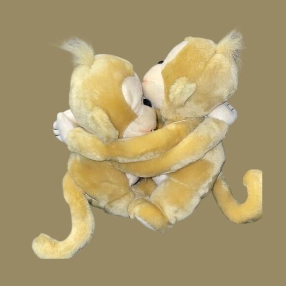 Vintage Hallmark Monkeys Plush Pair Sugar Spice Kiss Hug Nursery Twins x2 Gift - Picture 1 of 15
